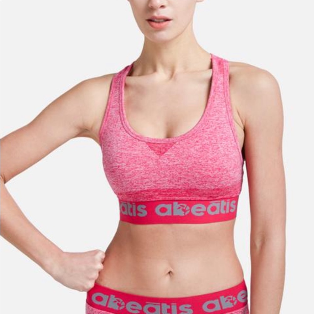 Pink sports bra